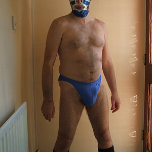 HOM Trunks and Blue Mask.