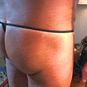 Back of black pouch gstring