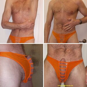 Cocky Cdn - Orange Hollow-out Thong