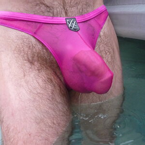 wet thong bulge