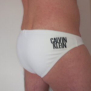 Calvin Klein white swim brief back