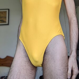 Yellow 80s swimsuit