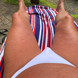 Getting sun in white unlined thong...