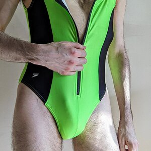 Vintage zip up Speedo one piece swimsuit