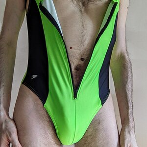 Vintage zip up Speedo one piece swimsuit