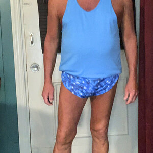 Short shorts with matching thong underneath