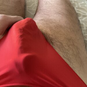 Excited in red thong!