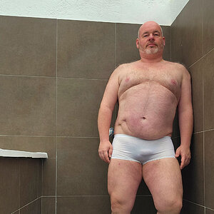 white pants in shower