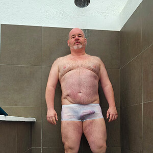 wet white pants